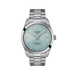 TISSOT GENTLEMAN POWERMATIC 80 SILICIUM ANALOG STAINLESS STEEL WATCH (ICEBLUE DIAL)